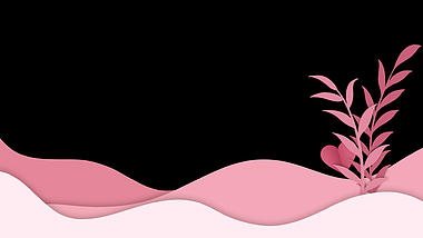 情人节妇女节爱心植物底边边框剪纸风粉色视频的预览图