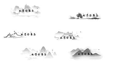 中国风山水水墨字幕条AE模板视频的预览图