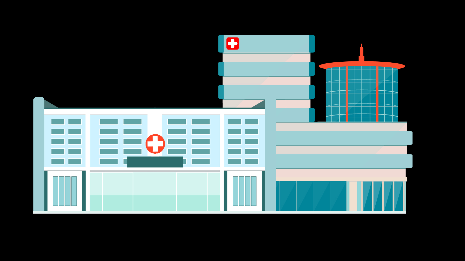 医院建筑医疗场所扁平mg视频的预览图