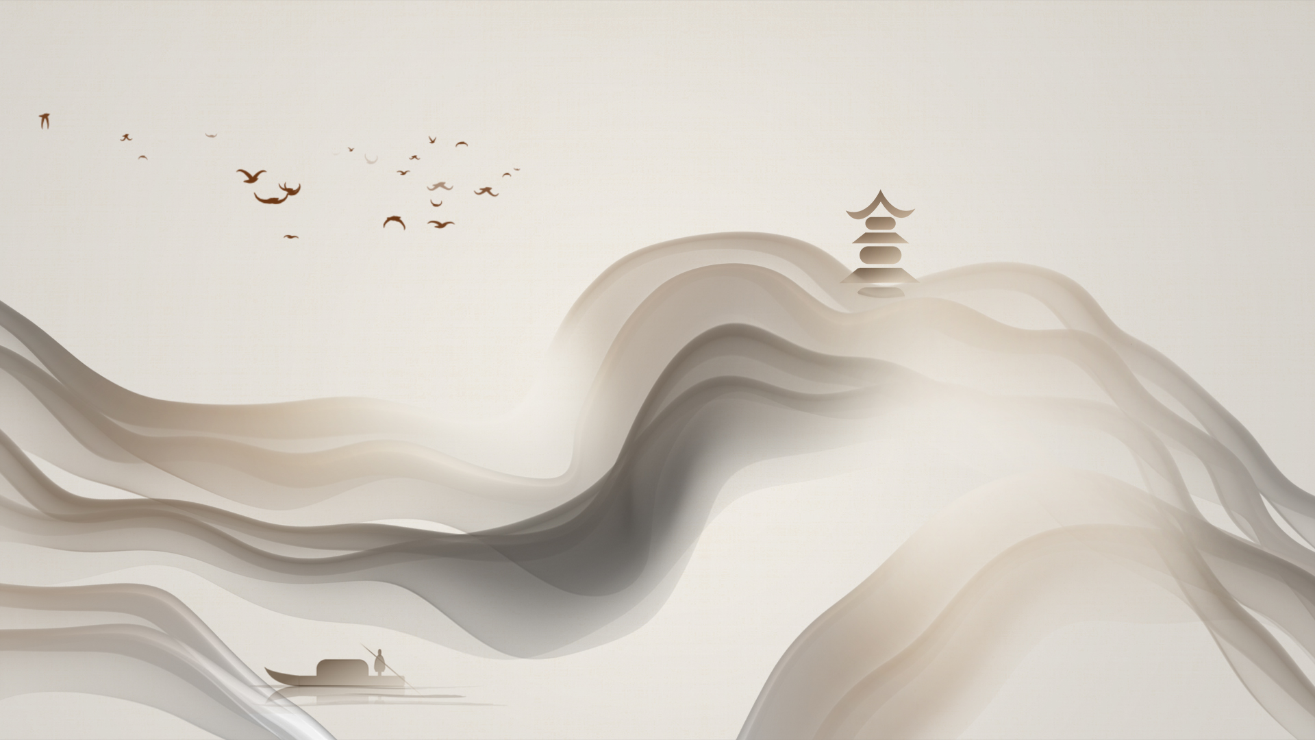 原创抽象山水线条山中国风水墨简约视频背景视频的预览图