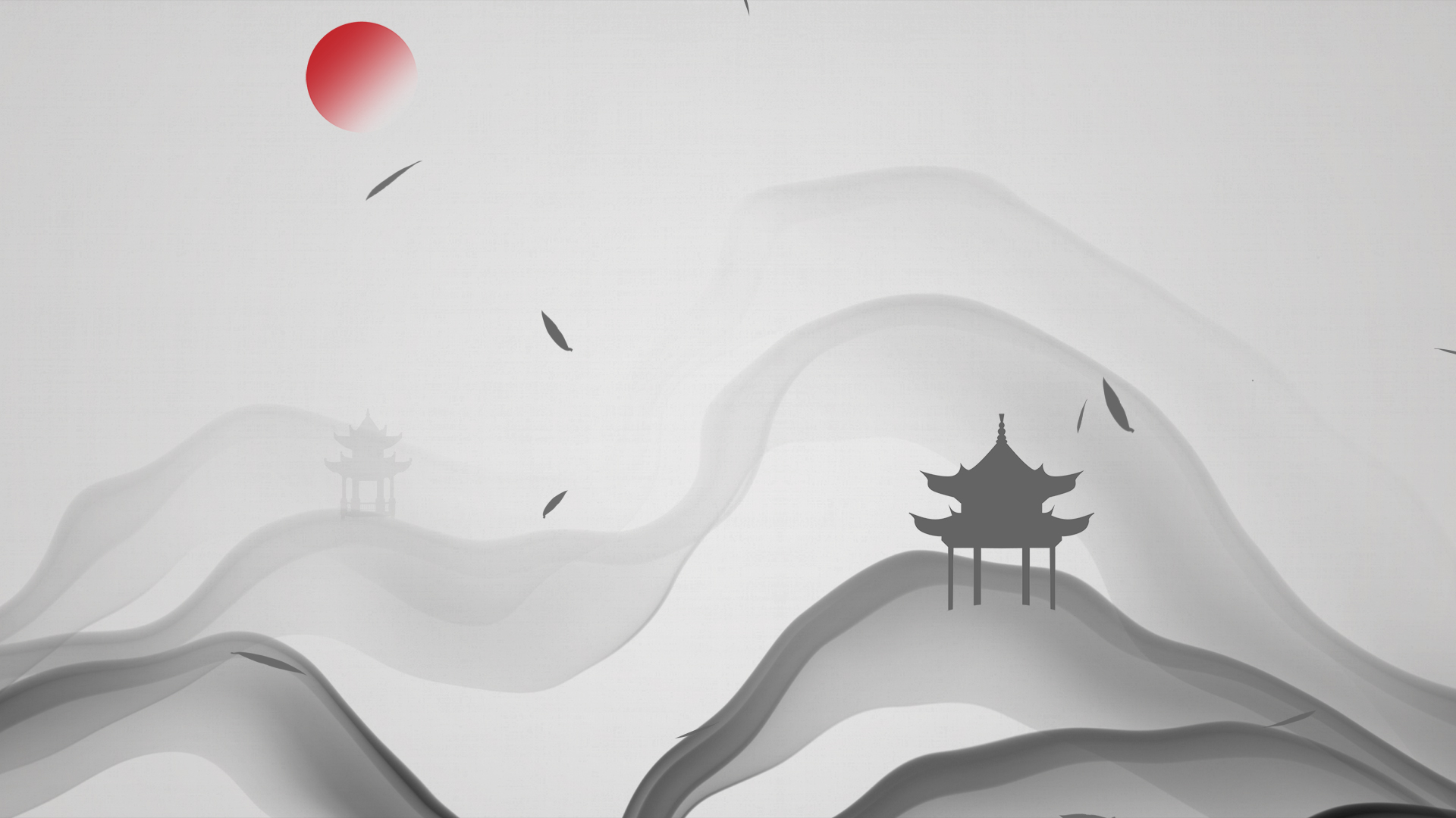 原创黑白抽象山水水墨线条中国风简约大气视频背景视频的预览图