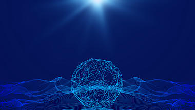 原创科技感粒子球蓝色简约商务视频动态背景视频的预览图