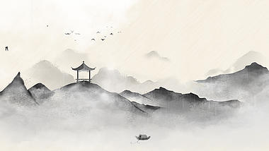 原创水墨山水抽象中式中国风视频动态背景视频的预览图