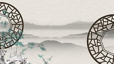 原创中国风山水竹叶艺术视频动态背景视频的预览图
