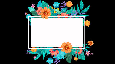 春天花朵花植物环绕边框文本框视频的预览图