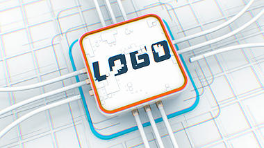 简洁白色科技感芯片电路LOGO片头视频的预览图