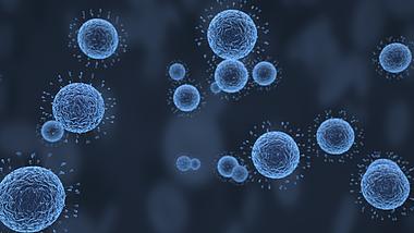 原创细菌病毒微生物蓝色视频背景视频的预览图