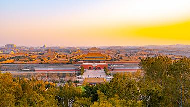 8K唯美延时俯瞰北京故宫城市天际线视频的预览图