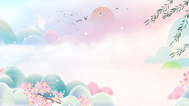 原创梦幻花岛世界粉色清新视频背景视频的预览图