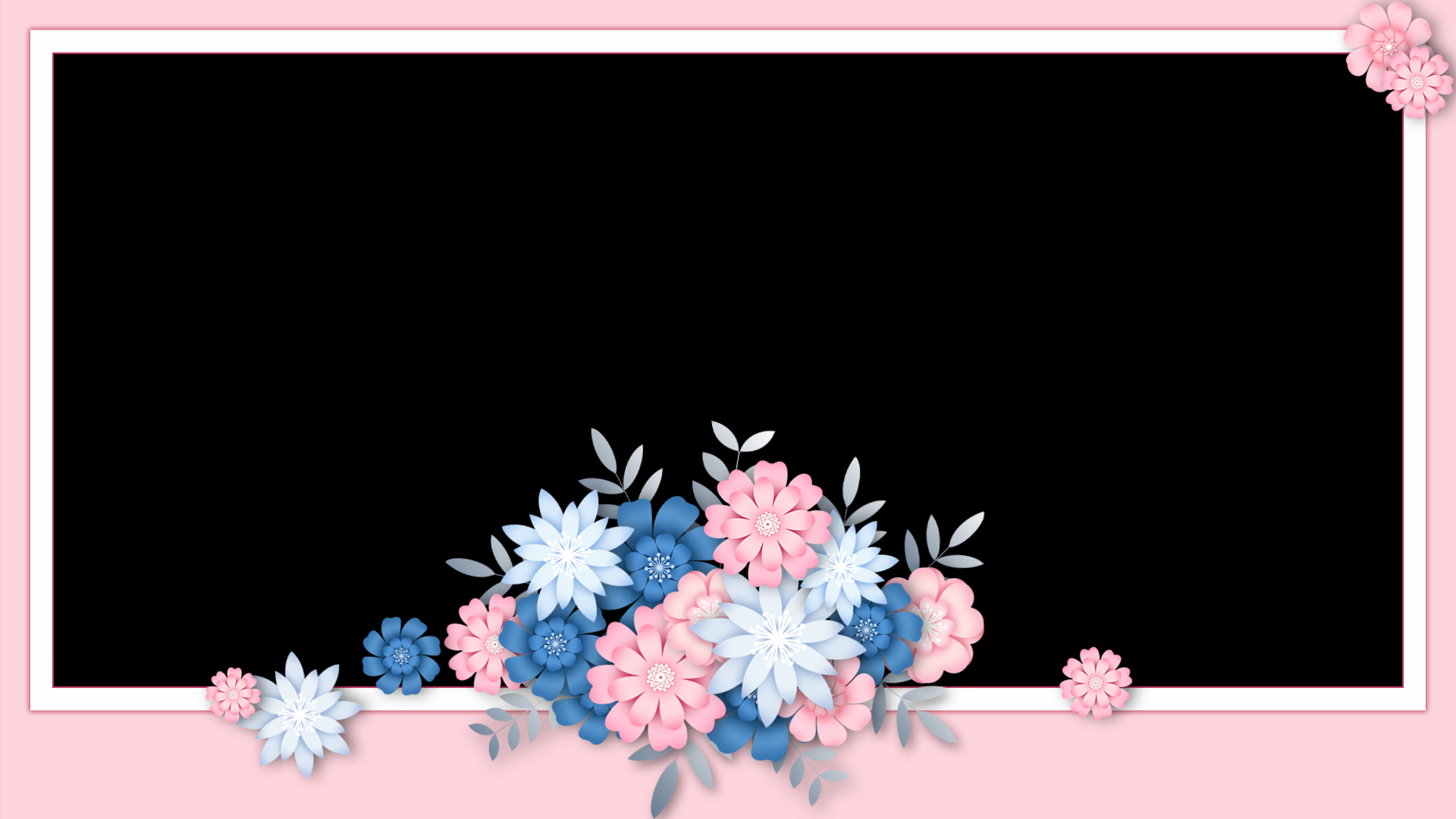 原创粉色剪纸春天花朵视频边框视频的预览图