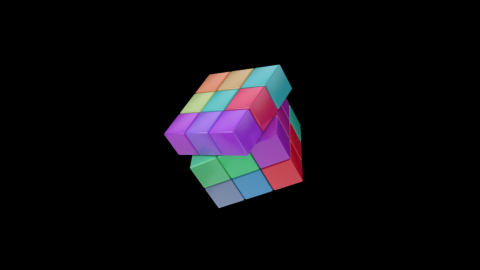 彩色C4D魔方3d益智玩具立体素材视频的预览图