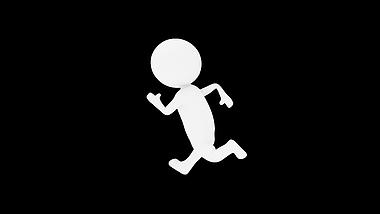 白色C4D奔跑的小人3d立体素材视频的预览图