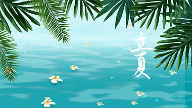 原创夏日大海植物立夏节日海报片头视频的预览图