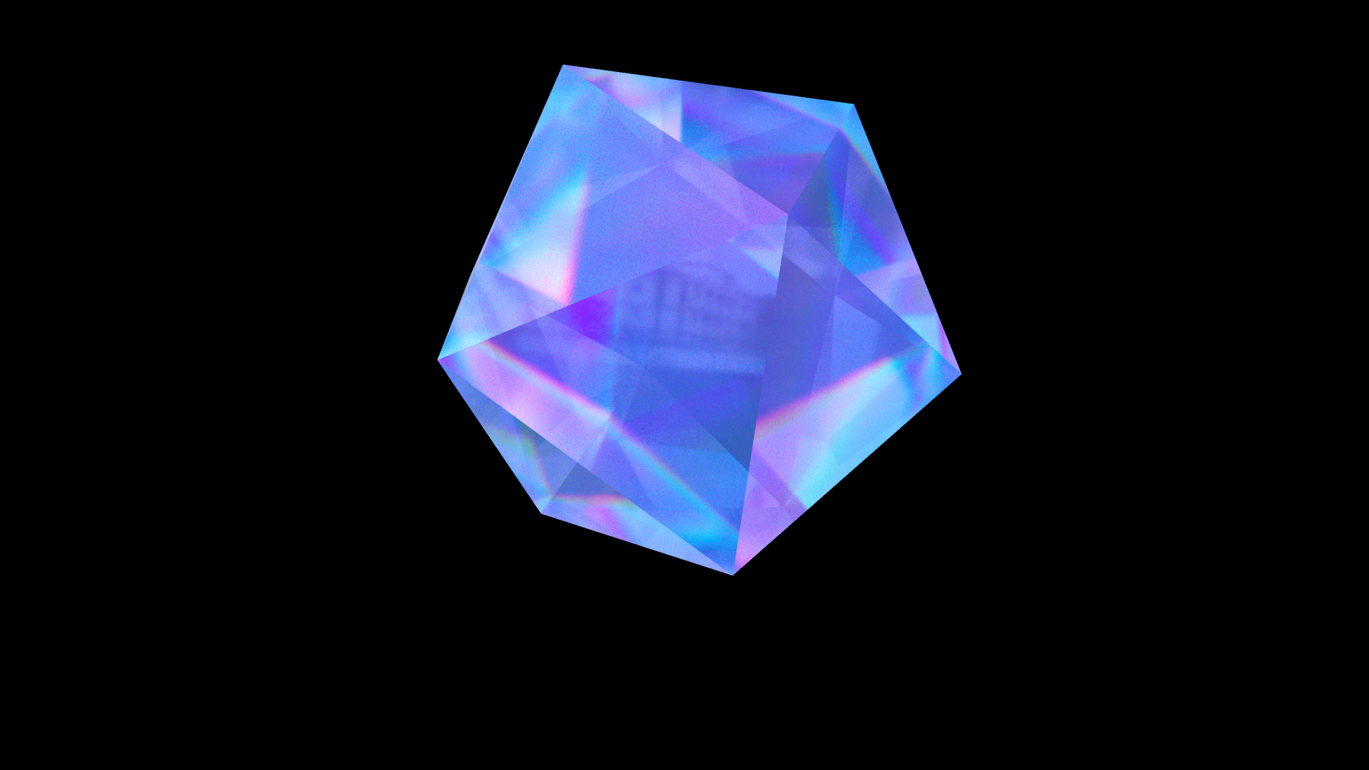 C4D玻璃3D几何炫彩宝石立体带通道素材视频的预览图