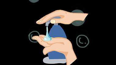 洗手液洗手消灭病毒带通道素材视频的预览图