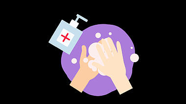 疫情防控洗手插画带通道素材视频的预览图