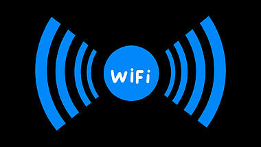 wifi信号无线网格发射蓝色图标标志带通道素材视频的预览图