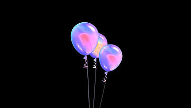 c4d立体3d潮流镭射气球酸性带通道素材视频的预览图