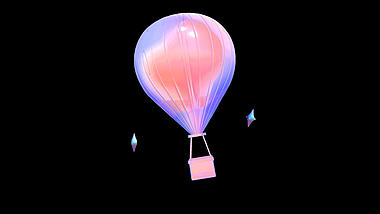 玻璃水晶c4d立体3d潮流镭射热气球酸性带通道素材视频的预览图