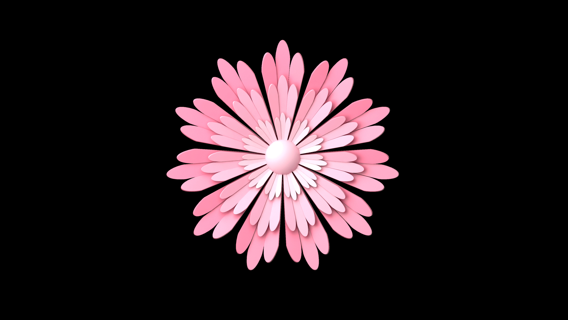 C4D粉色3D唯美植物剪纸花朵立体带通道素材视频的预览图