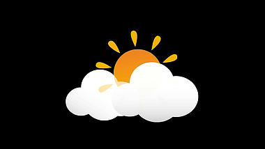 卡通风晴天天气动画太阳白云带通道素材视频的预览图