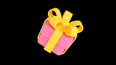C4D立体3d礼盒礼物粉色带通道素材视频的预览图