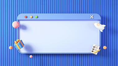 对话框礼盒飞机蓝色c4d立体3D视频背景视频的预览图