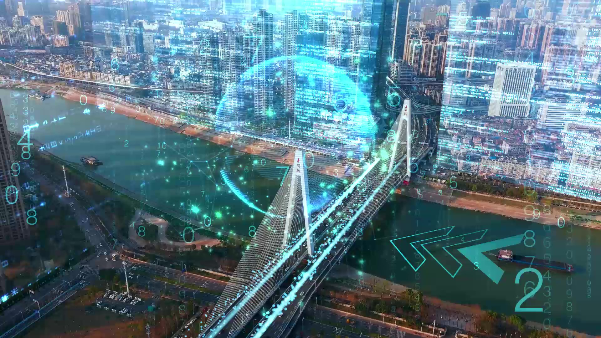大气科技感城市科技背景视频的预览图