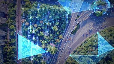 大气粒子科技感城市交通背景视频的预览图