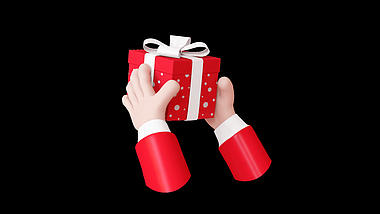 3d圣诞圣诞节送礼物双旦红色带通道素材视频的预览图