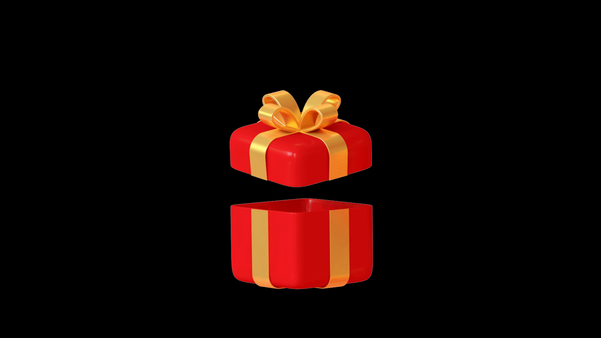 红金C4D立体卡通可爱礼物礼盒立体视频的预览图