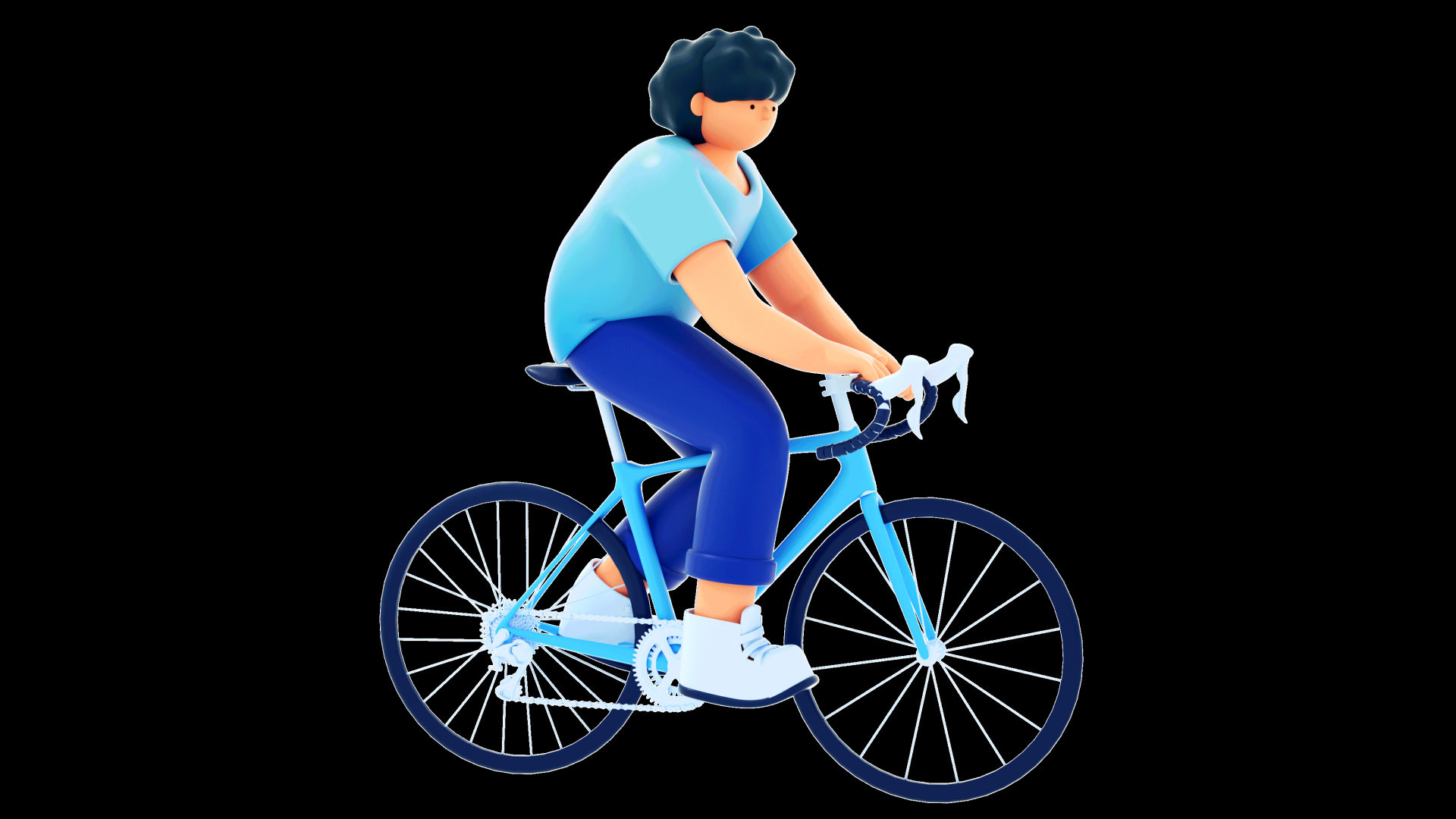 3D立体C4D动作运动自行车骑车人物视频的预览图