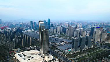 4K航拍南京河西城市全景城市CBD视频的预览图