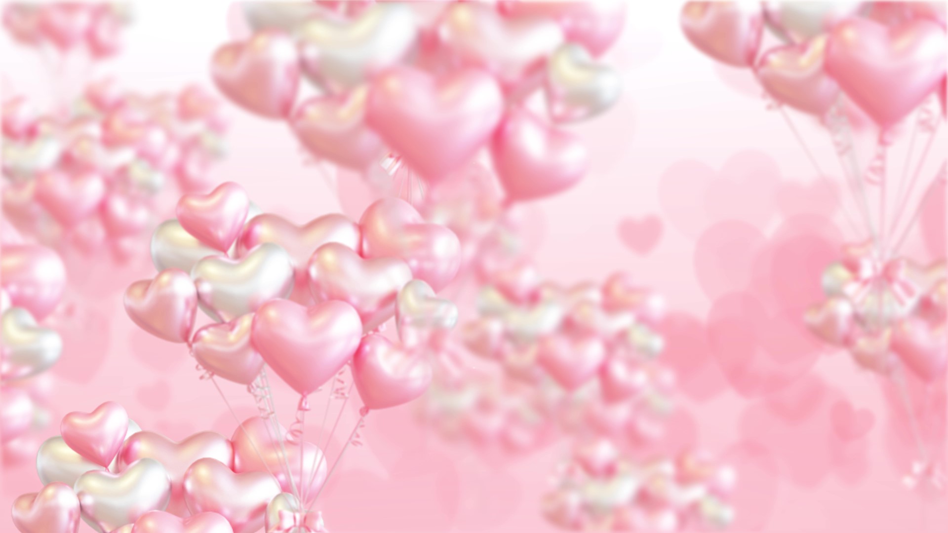 粉色浪漫唯美爱心气球飘动视频动态背景视频的预览图