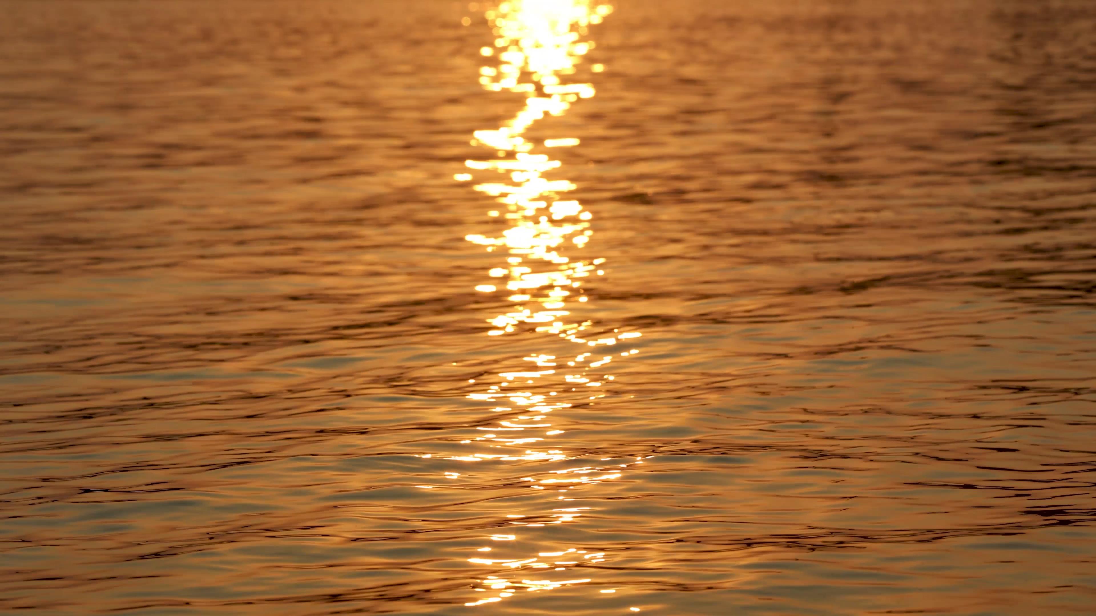 4k实拍唯美夕阳下湖水面反光虚化光斑空镜意境视频的预览图