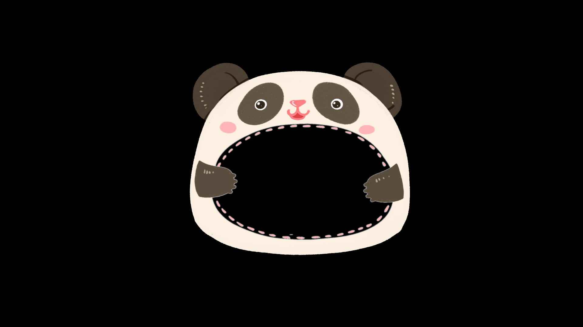 卡通呆萌小熊猫动物头像边框vlog素材视频的预览图
