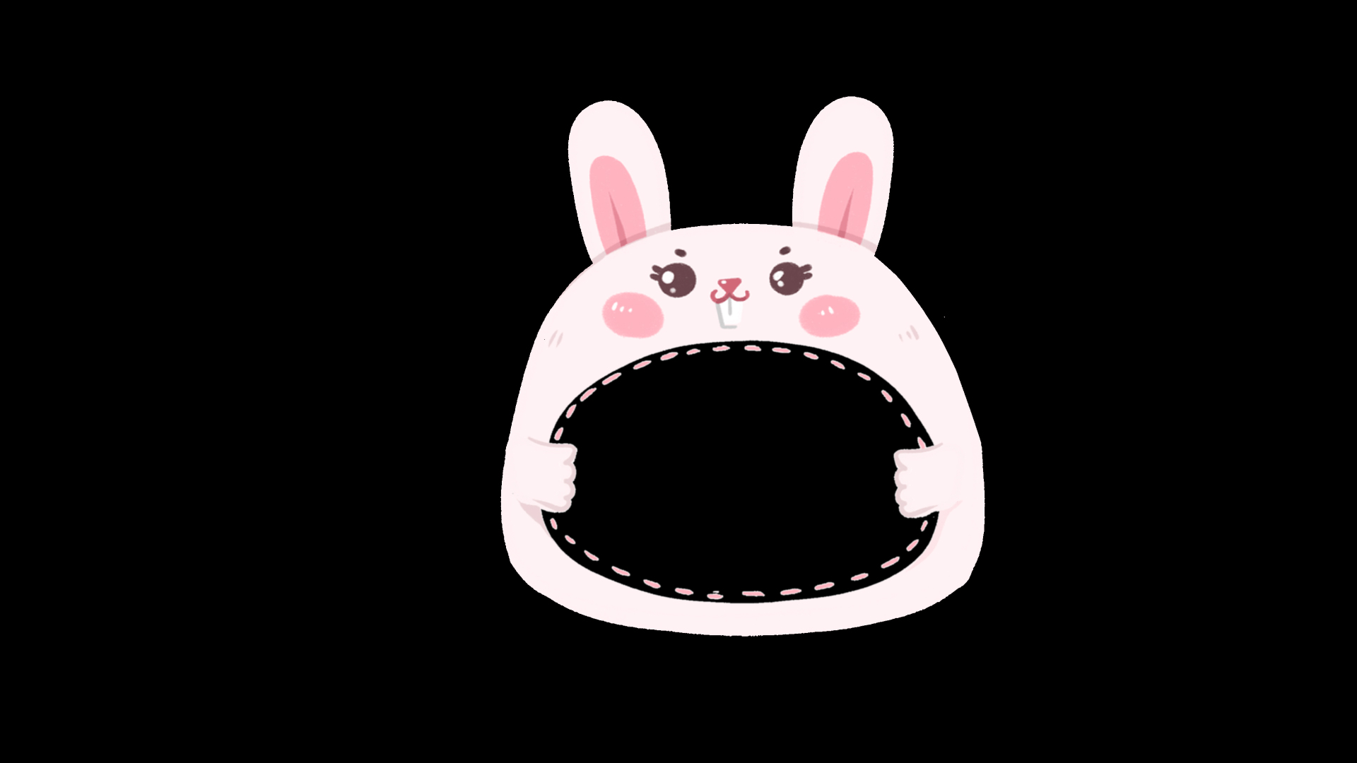 粉色呆萌小兔子动物边框头像框视频的预览图