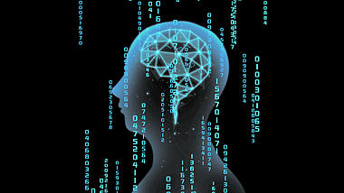 科技大脑AI人工智能数据运算科技感蓝色带通道元素视频的预览图