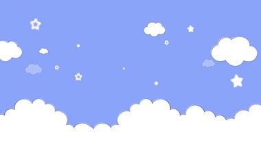 原创蓝天白云星星蓝色卡通儿童节动态视频背景视频的预览图