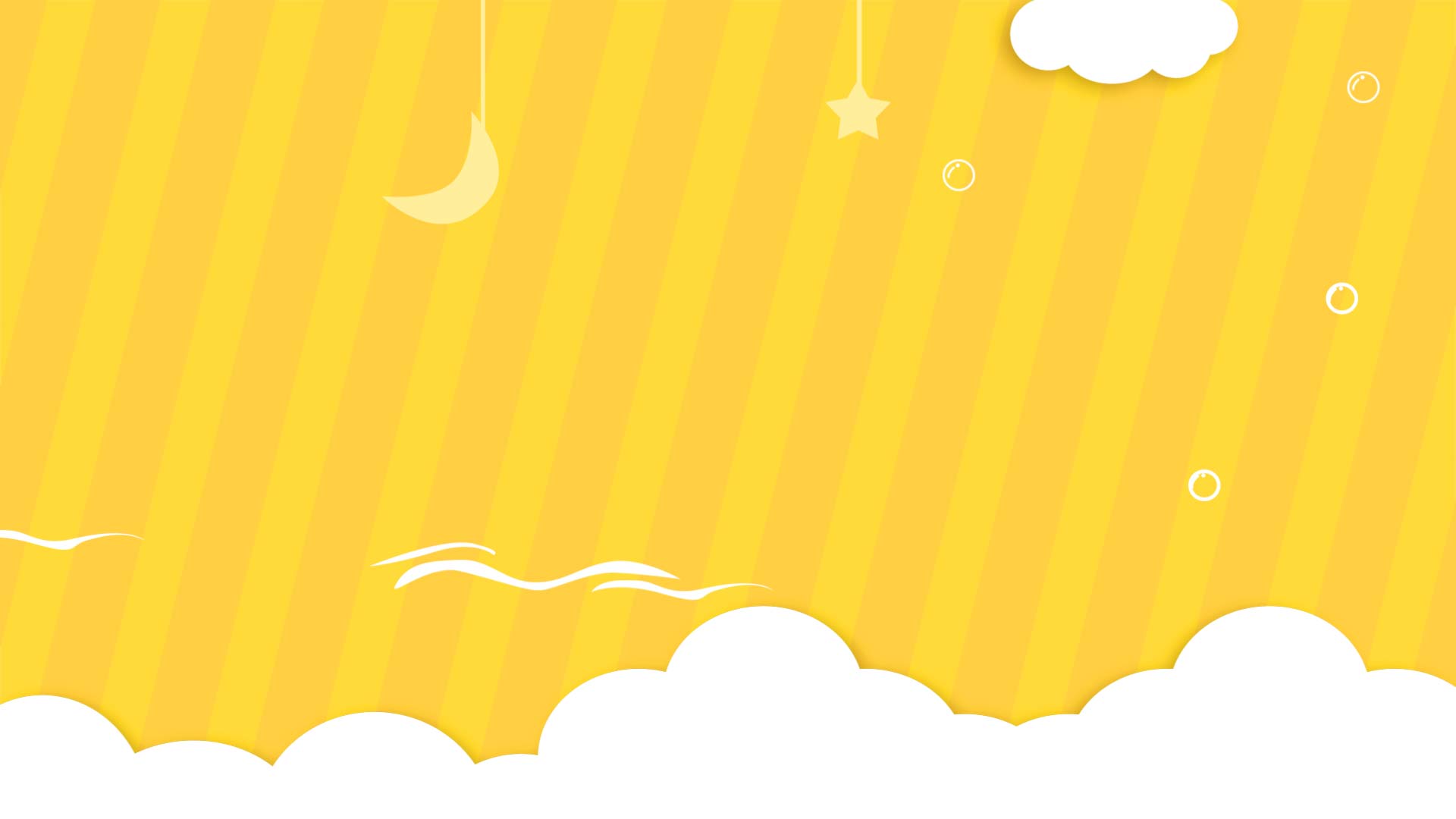 原创云朵月亮星星黄色卡通清新儿童动态视频背景视频的预览图
