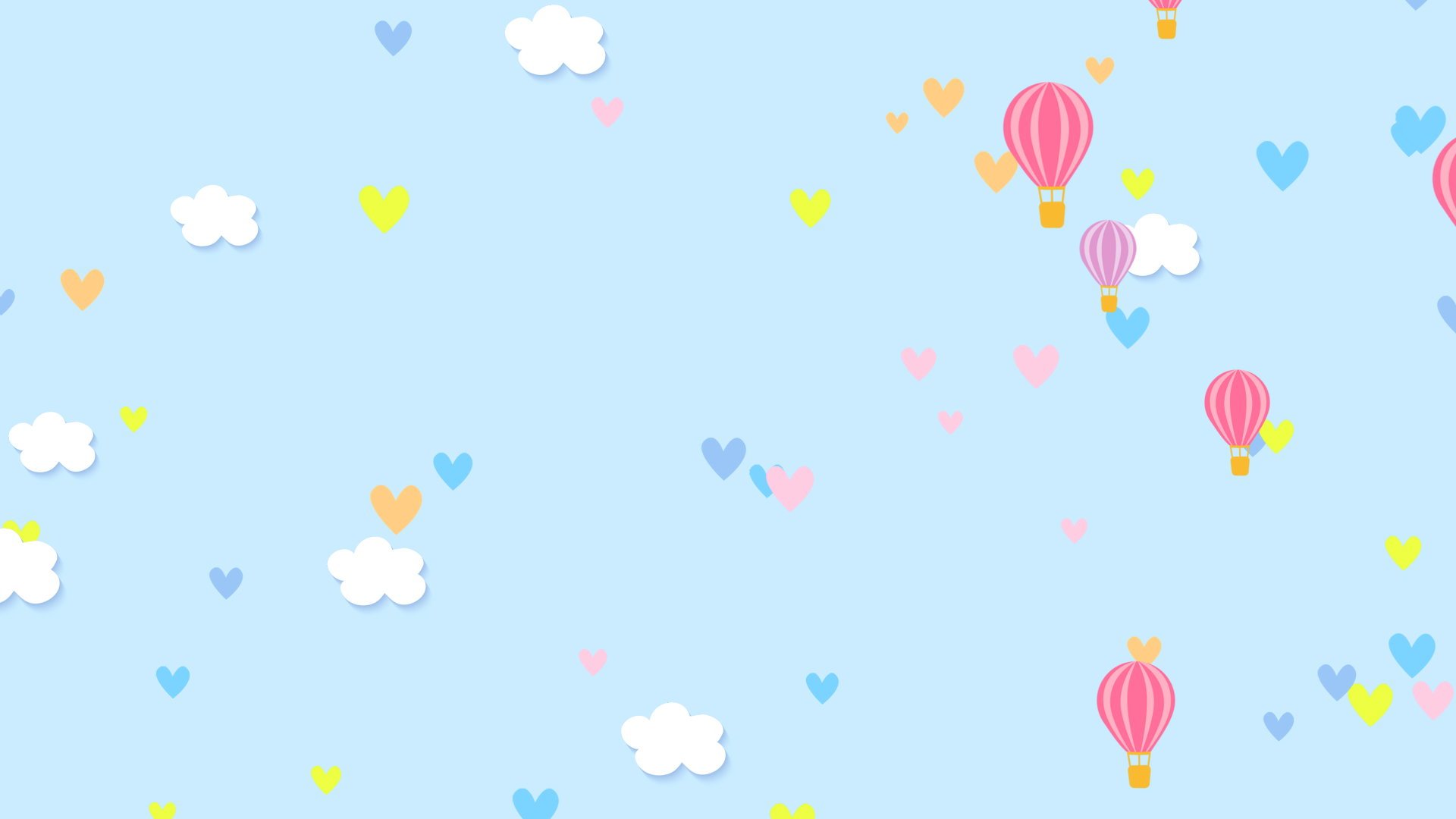 原创可爱卡通剪纸风热气球云朵浅蓝色简约儿童节视频背景视频的预览图