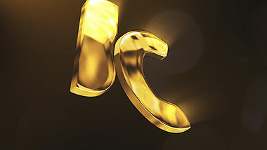 大气金色文字logo展示演绎片头视频ae模板aep1080P视频素材