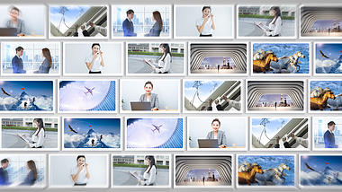 三维照片墙企业图片展示视频ae模板视频的预览图