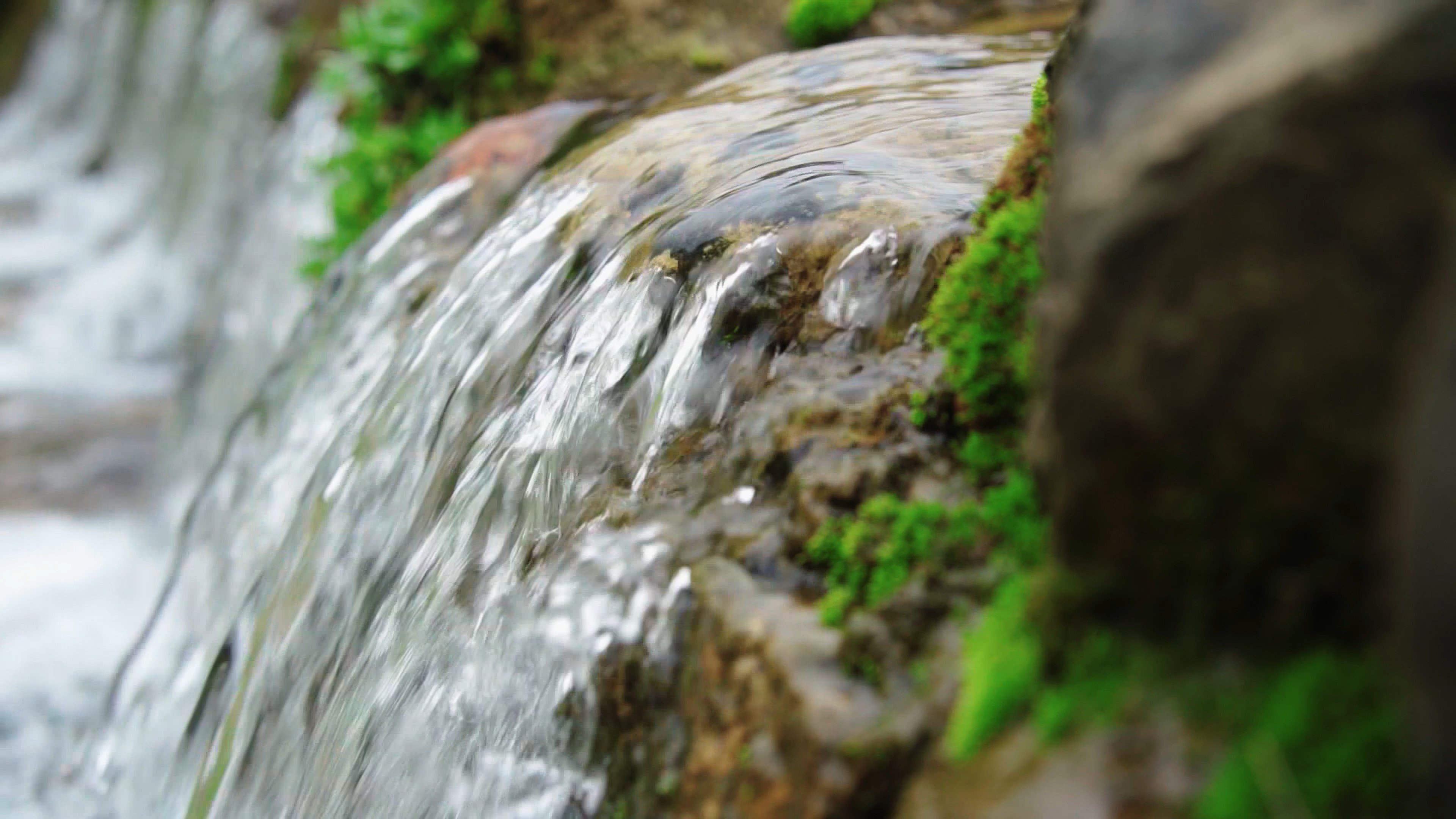 4k实拍清澈的溪水水流自然空镜视频的预览图