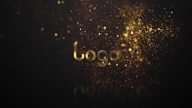 大气金色粒子飘散LOGO演绎展示片头视频的预览图