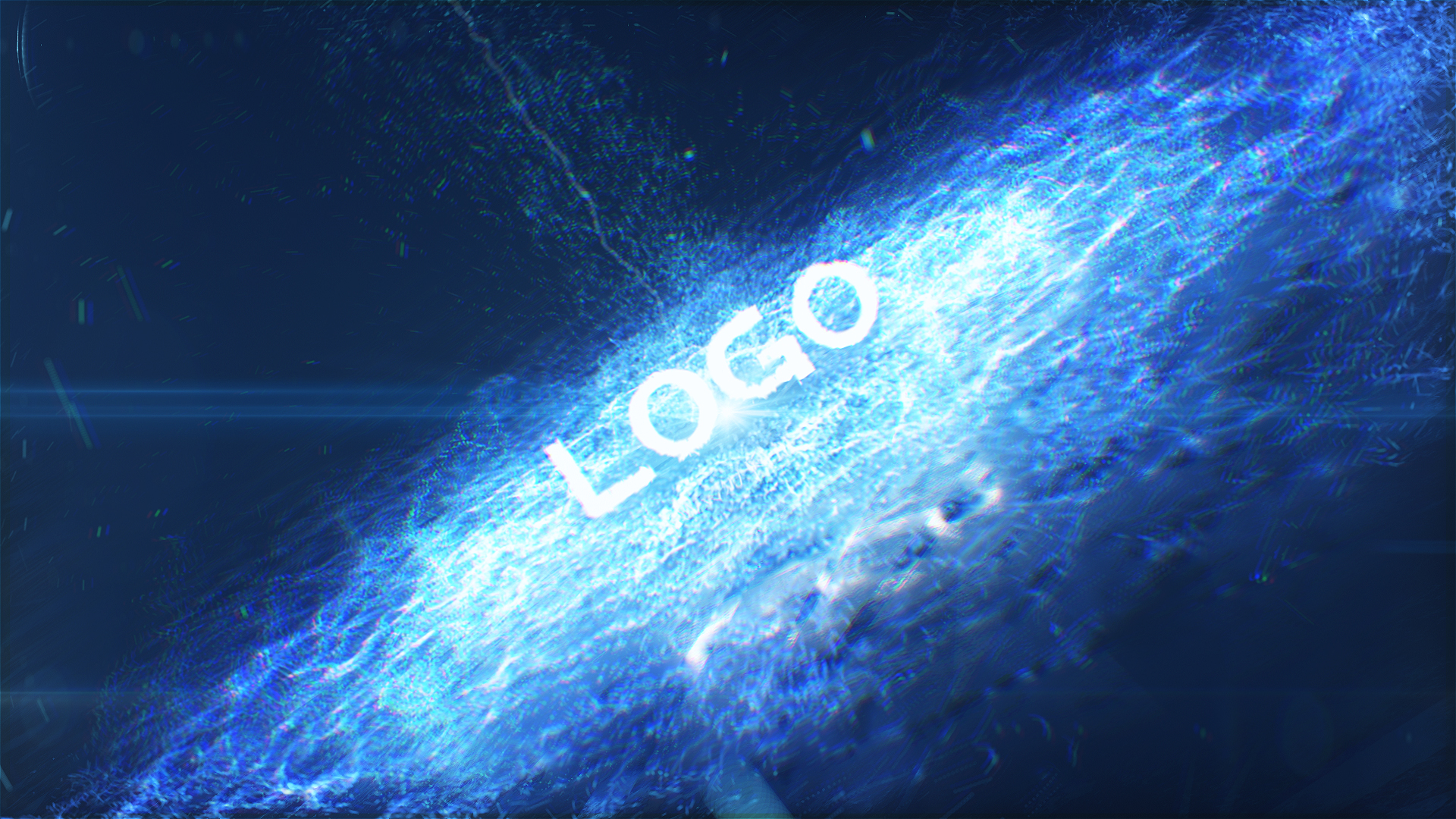 大气粒子能量穿梭冲击波科技LOGO展示演绎视频的预览图