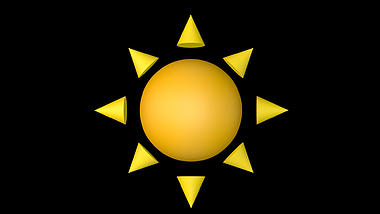 春夏黄色C4D立体3D太阳阳光炎热天视频的预览图