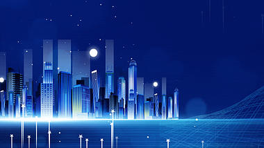 科技商务城市蓝色星光光效视频背景视频的预览图