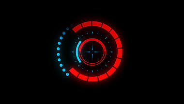 科技风红蓝hud圆形定位旋转界面视频的预览图