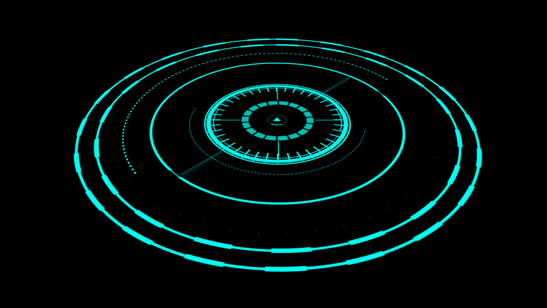 炫酷科技圆环扫描HUD蓝色发光视频的预览图